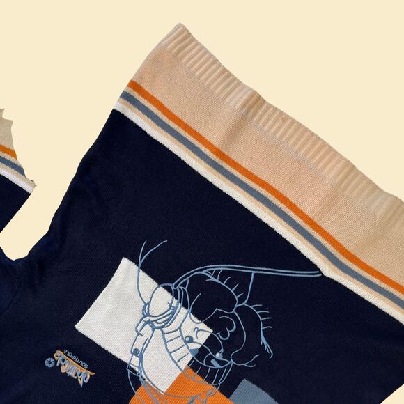 Vintage Y2K Southpole sweater, size L blue/beige spellout logo 2000s sweatshirt - Picture 2 of 10